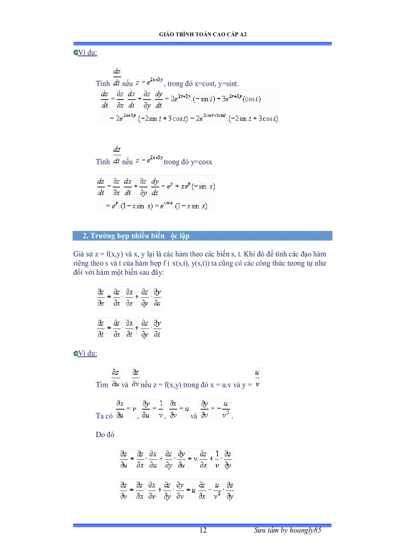 image for page Giáo trình toán cao cấp A2