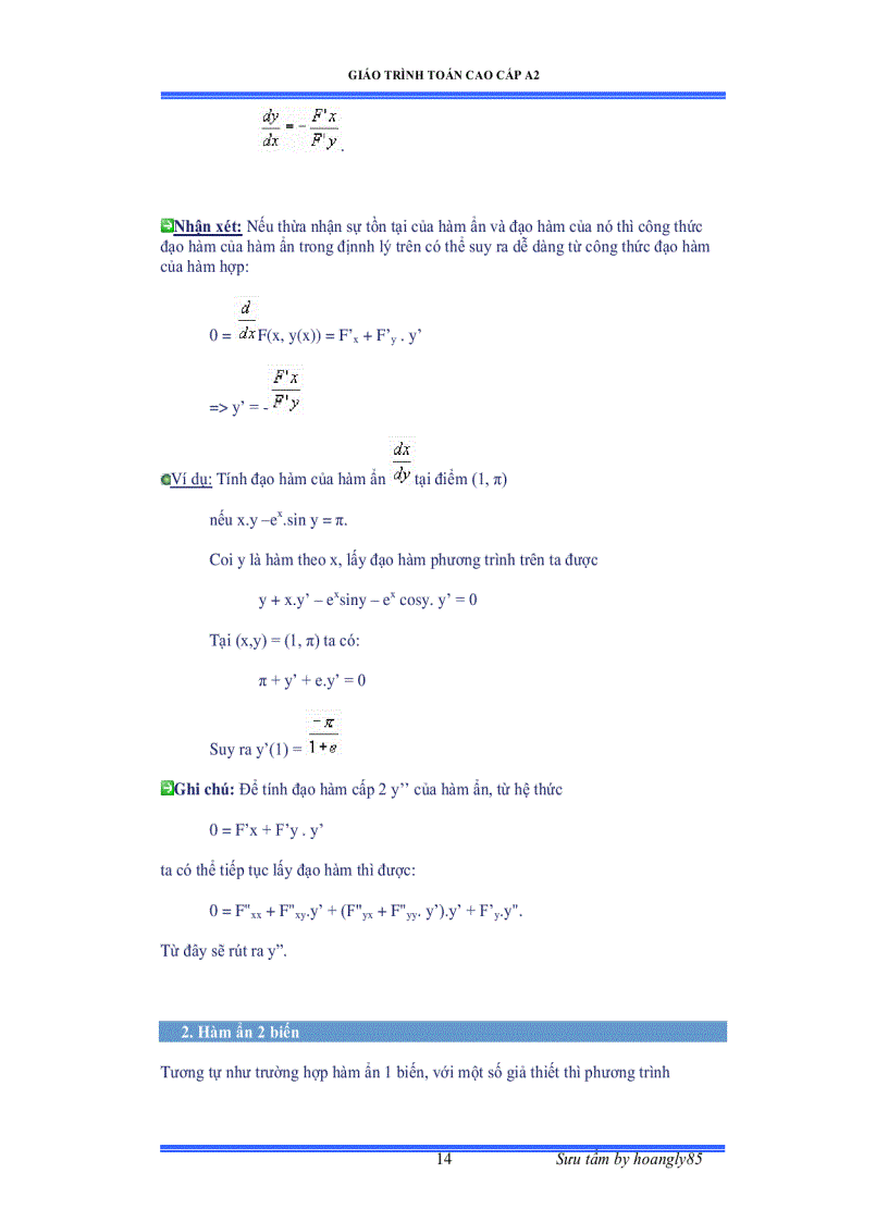 image for page Giáo trình toán cao cấp A2