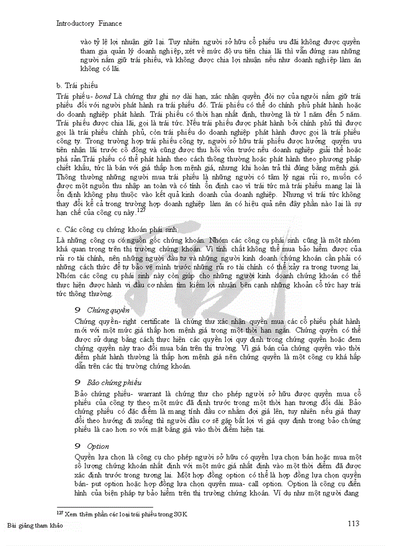 image for page Đề cương bài giảng tham khảo Môn Lý thuyết tài chính 1