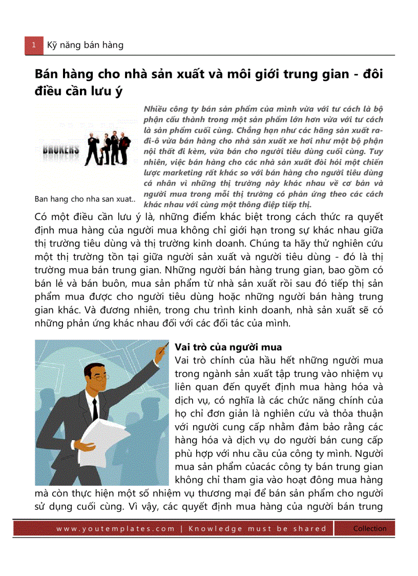 image for page Bán hàng cho nhà sản xuất và môi giới trung gian đôi điều cần lưu ý