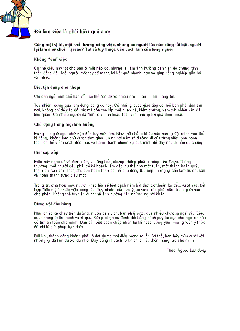 image for page Đã làm việc là phải hiệu quả cao