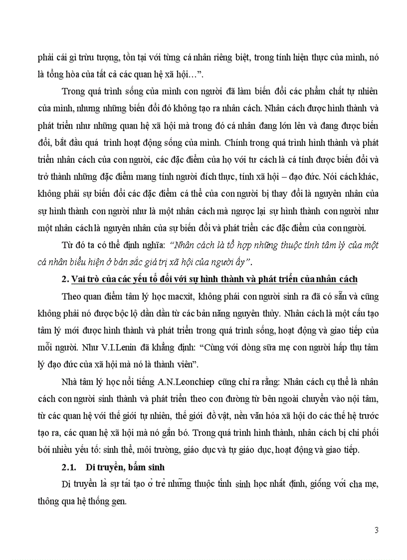 image for page Phân tích vai trò của các yếu tố đối với sự hình thành phát triển nhân cách