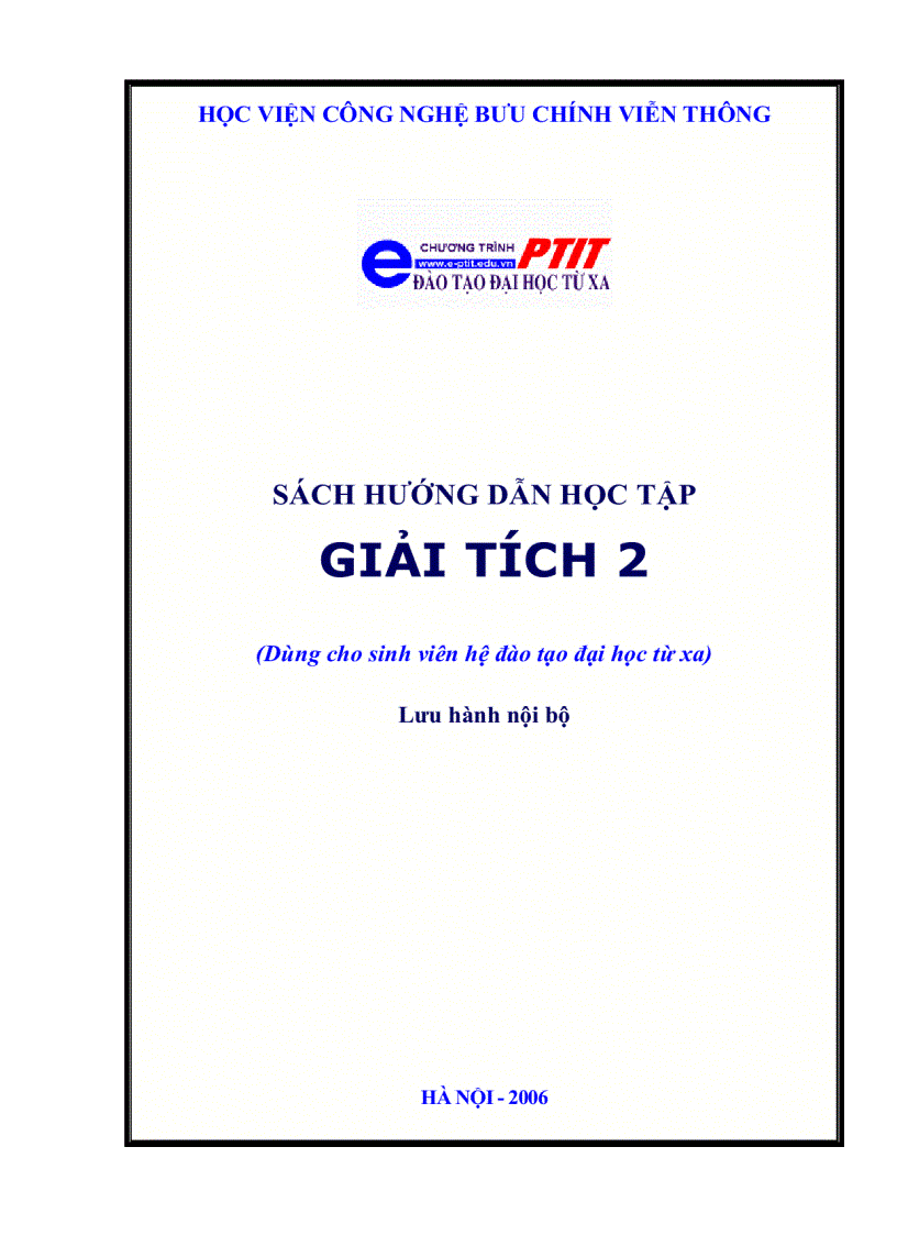 image for page Sách hướng dẫn học giải tích 2
