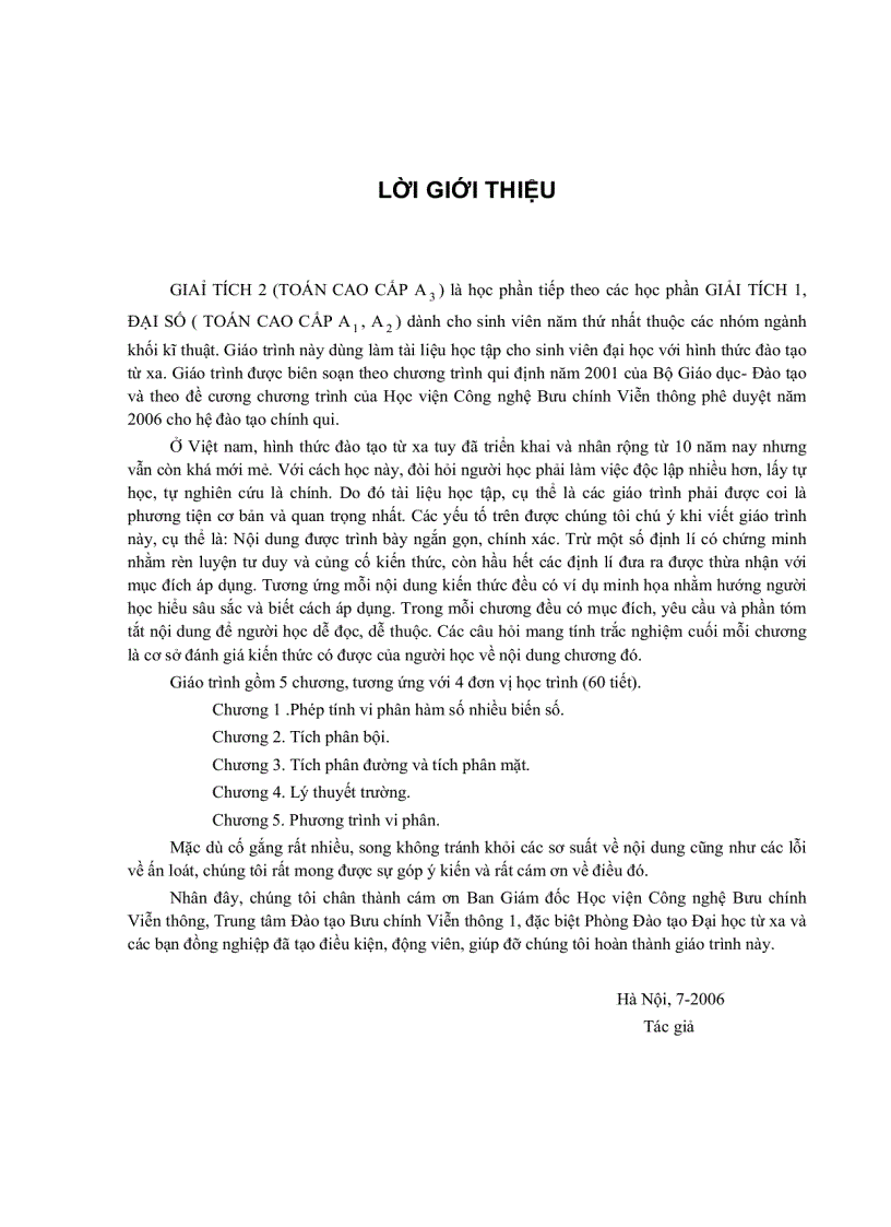 image for page Sách hướng dẫn học giải tích 2