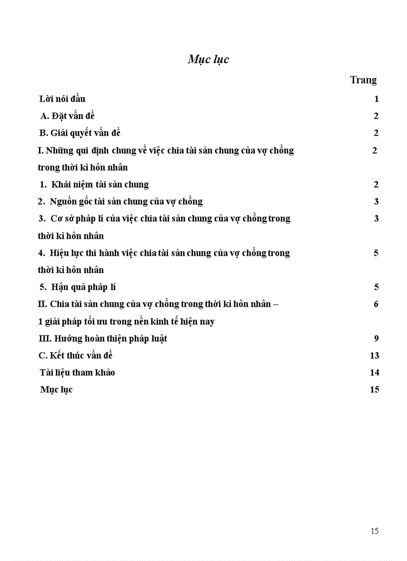 image for page Vấn đề chia tài sản chung của vợ chồng trong thời kỳ hôn nhân trong điều kiện kinh tế hiện nay và hướng hoàn thiện pháp luật về vấn đề này