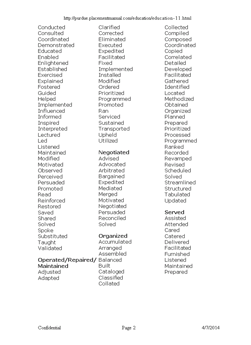 image for page Action Verbs