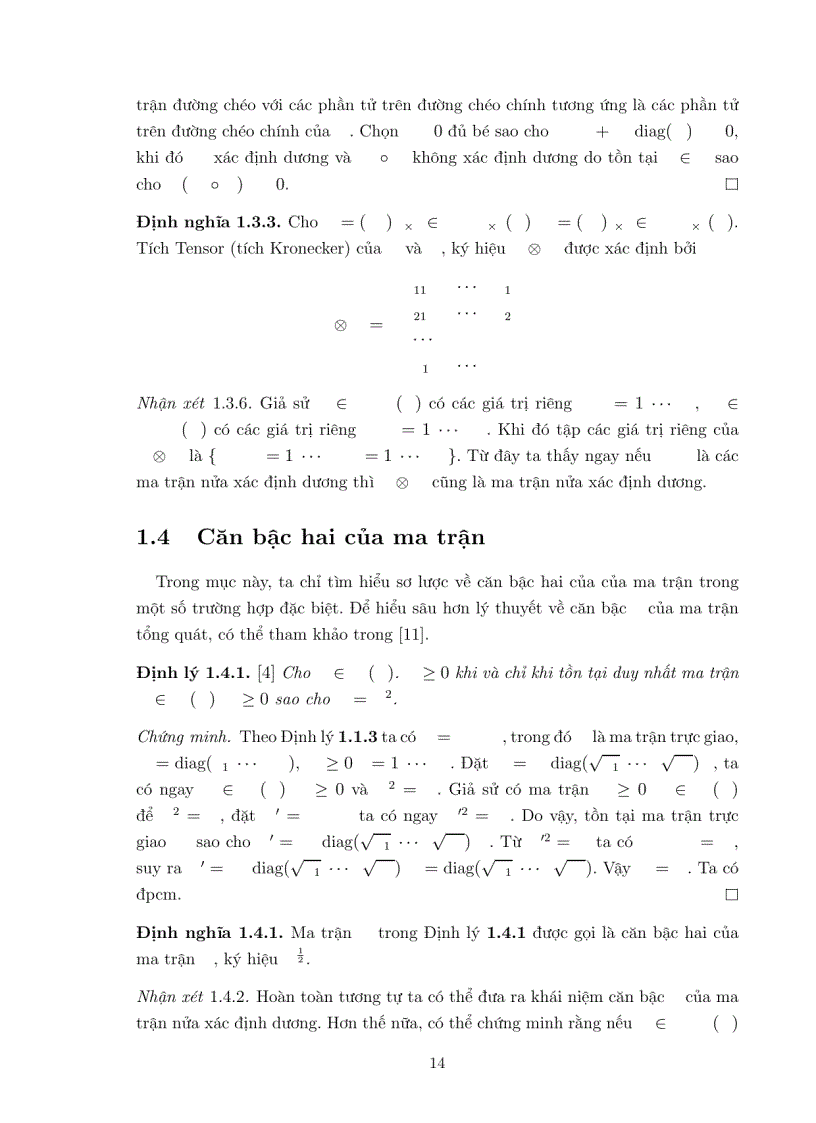 image for page Luận văn tốt nghiệp ĐHSP Ma trận xác định dương bài toán bảo toàn tuyến tính và tính đơn điệu của trung bình nhân