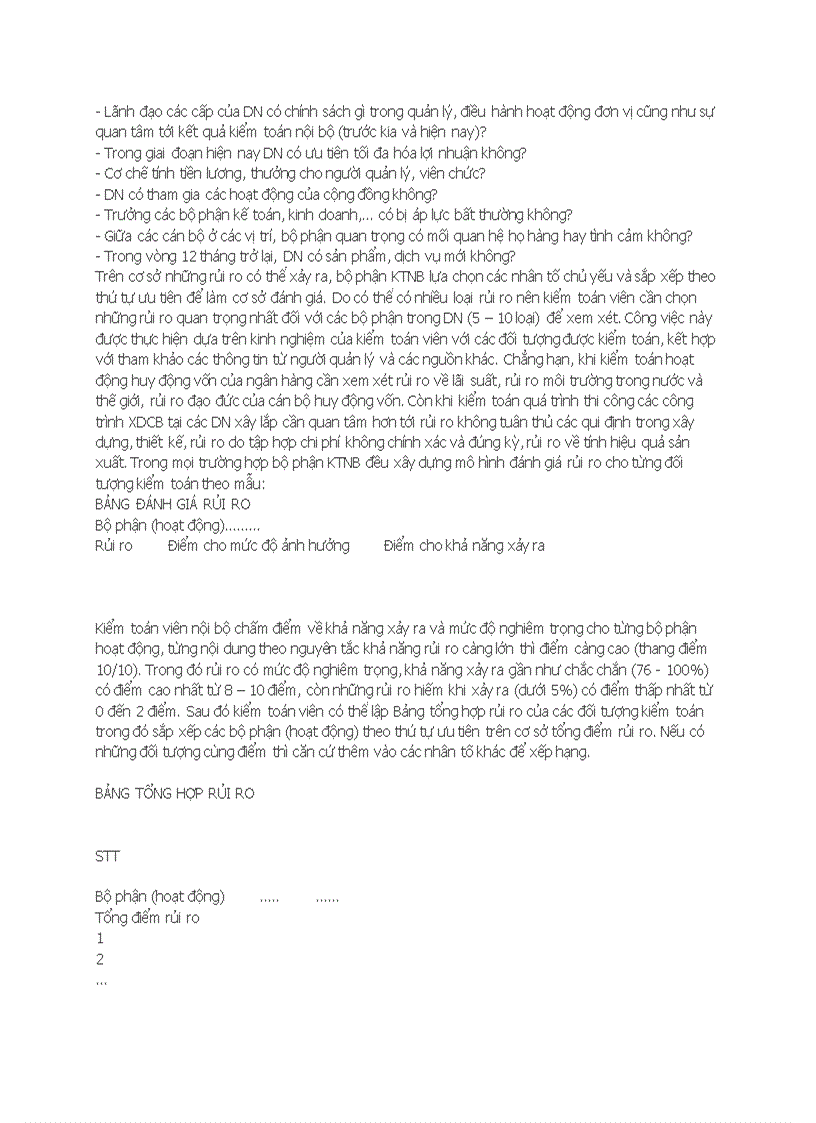 image for page Đánh giá rủi ro trong kiểm toán nội bộ
