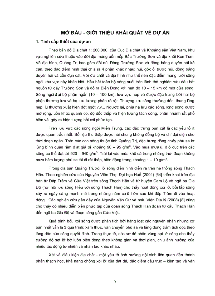 image for page Đánh giá tình hình xói lở và bồi lắng các dòng sông trên hệ thống sông Nam Thạch Hãn tỉnh Quảng Trị