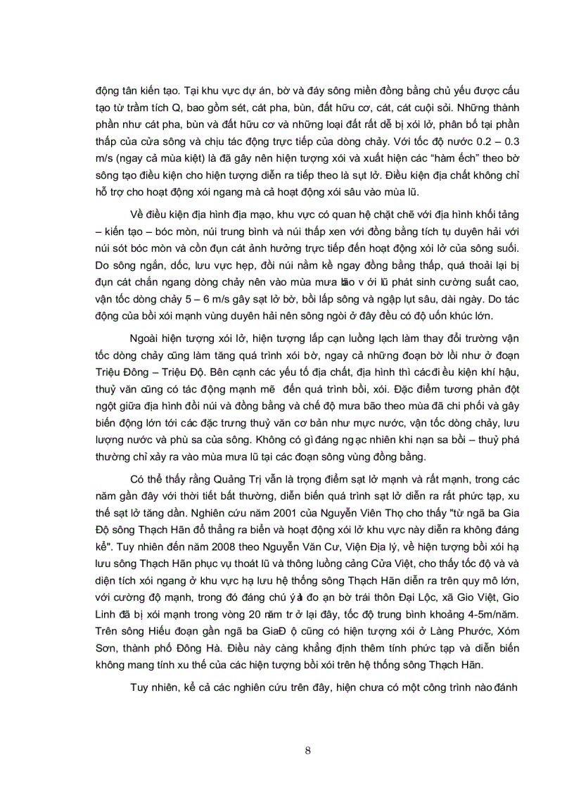 image for page Đánh giá tình hình xói lở và bồi lắng các dòng sông trên hệ thống sông Nam Thạch Hãn tỉnh Quảng Trị