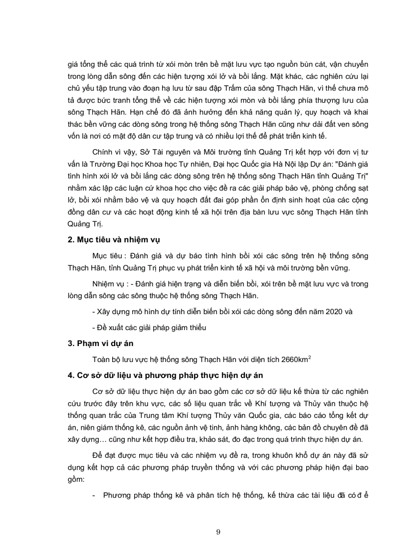 image for page Đánh giá tình hình xói lở và bồi lắng các dòng sông trên hệ thống sông Nam Thạch Hãn tỉnh Quảng Trị