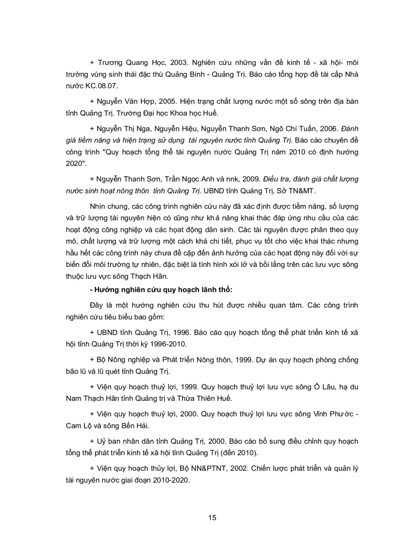 image for page Đánh giá tình hình xói lở và bồi lắng các dòng sông trên hệ thống sông Nam Thạch Hãn tỉnh Quảng Trị