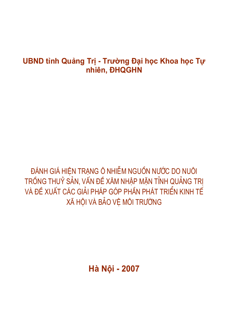 image for page Đánh giá hiện trạng ô nhiễm nguồn nước do nuôi trồng thủy sản vấn đề xâm nhập mặn và đề xuất các giải pháp góp phần phát triển kinh tế xã hội và bảo vệ môi trường