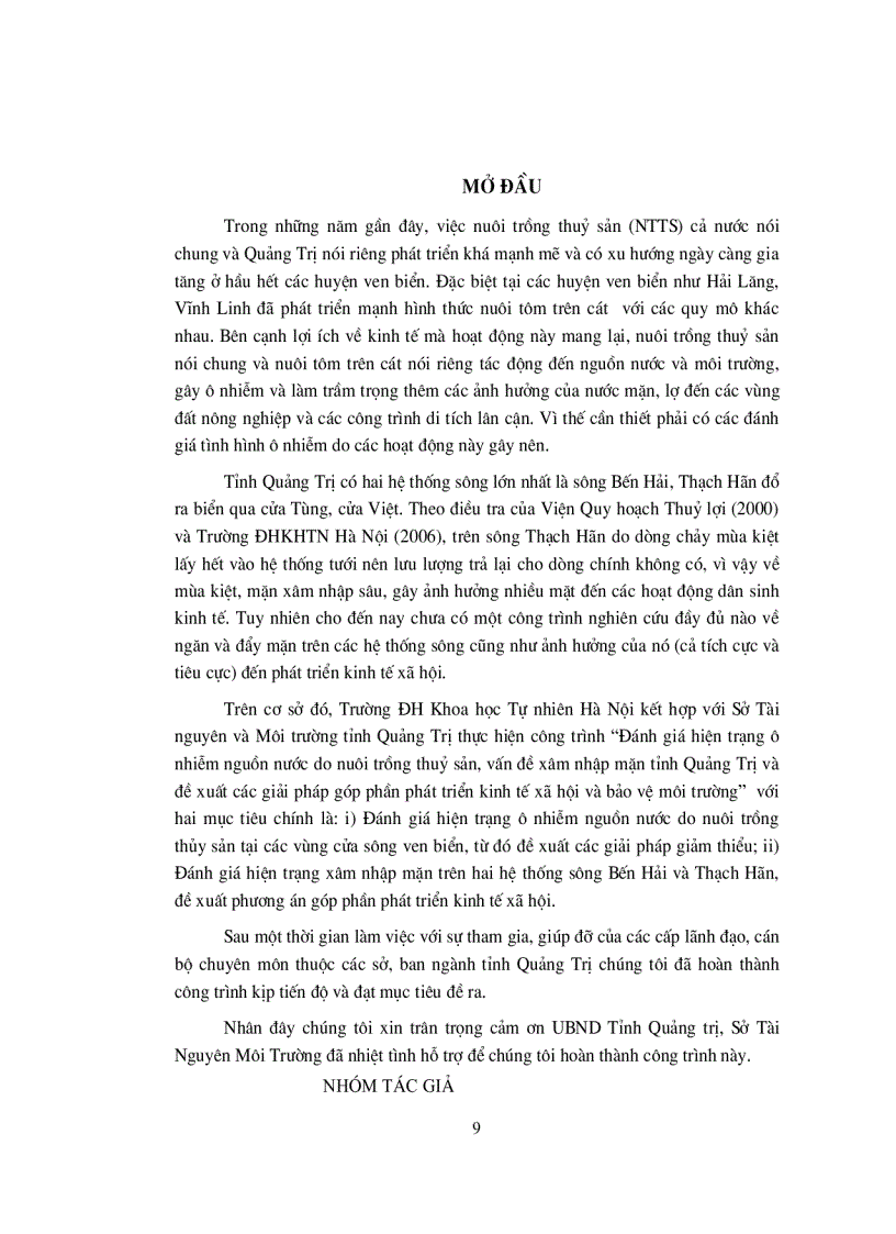 image for page Đánh giá hiện trạng ô nhiễm nguồn nước do nuôi trồng thủy sản vấn đề xâm nhập mặn và đề xuất các giải pháp góp phần phát triển kinh tế xã hội và bảo vệ môi trường