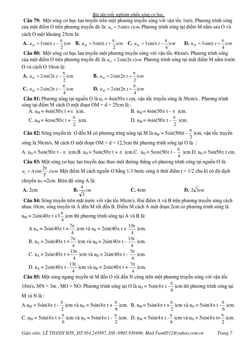 image for page Bài trắc nghiệm về SÓNG CƠ HỌC 115 câu