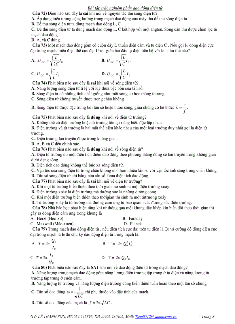 image for page 127 câu trắc nghiệm về DAO ĐỘNG ĐIỆN TỪ
