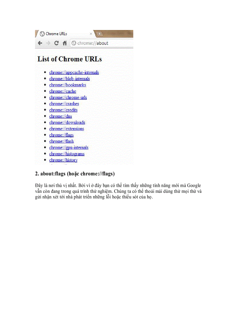 image for page Tìm hiểu những lệnh About trong Google chrome
