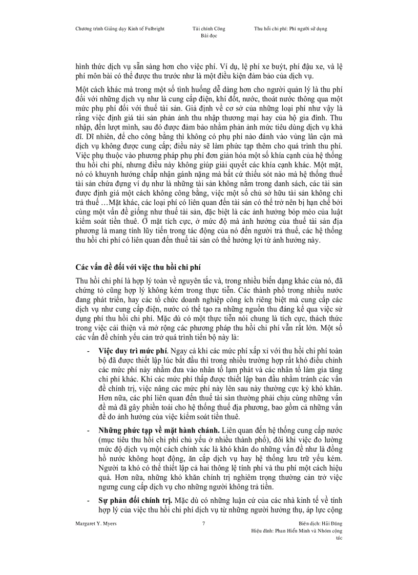 image for page Thu hồi chi phí Phí người sử dụng