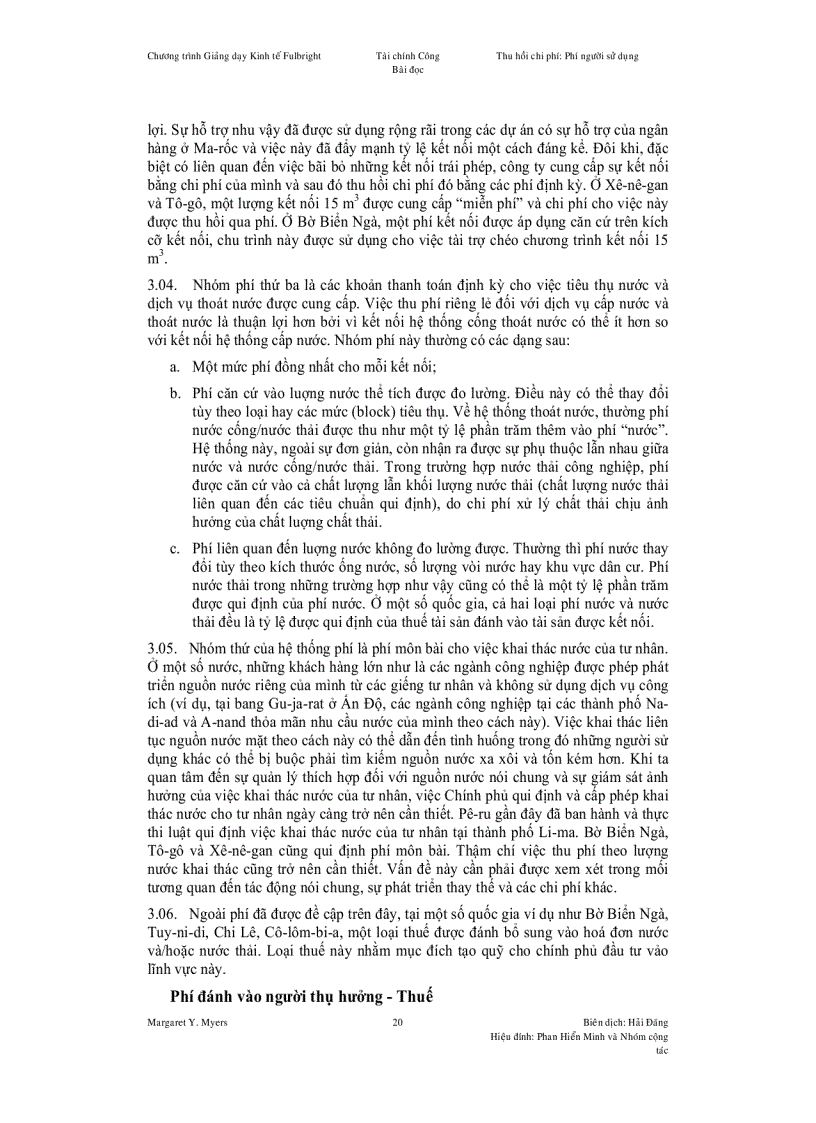 image for page Thu hồi chi phí Phí người sử dụng