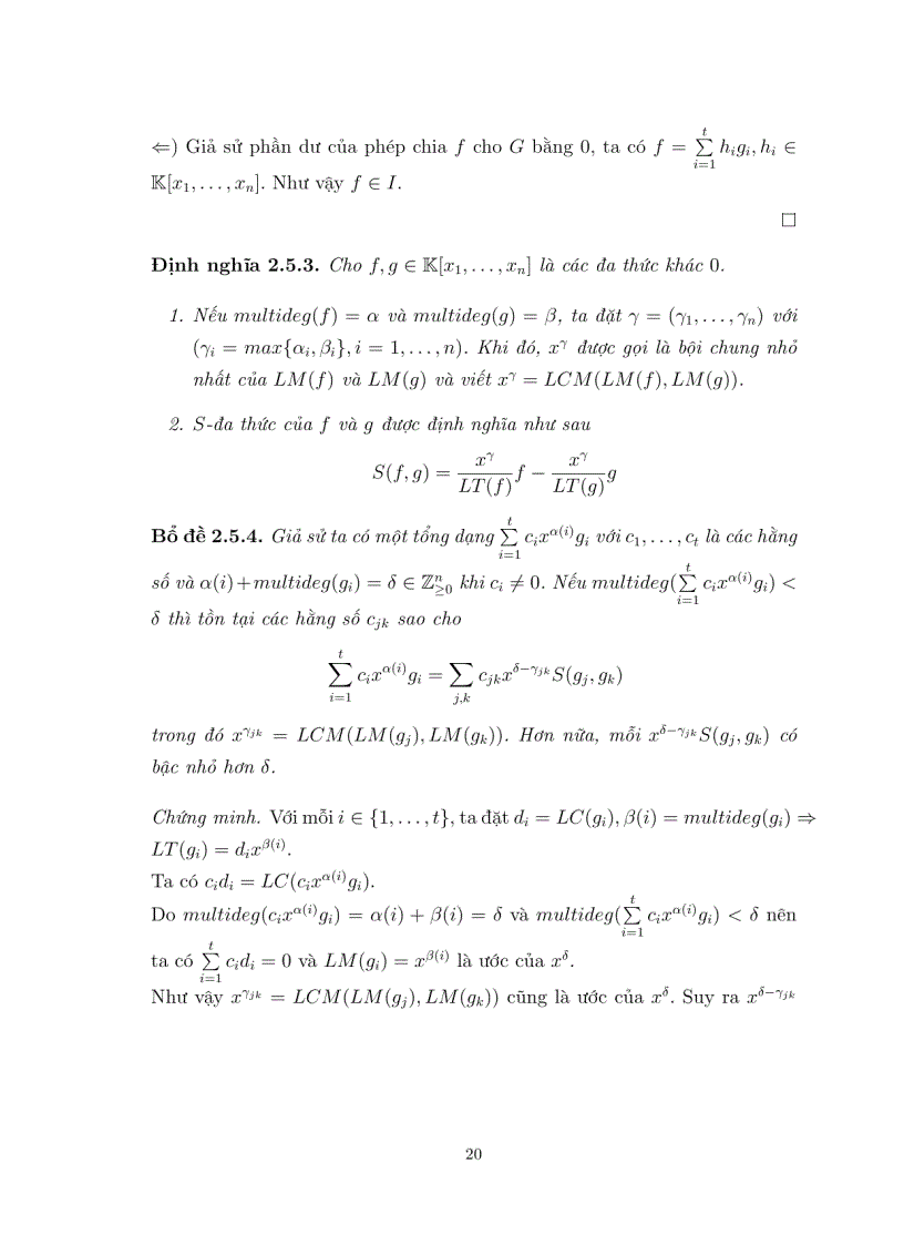 image for page Luận văn tốt nghiệp ĐHSP Cơ sở GROBNER của đái số toàn phương đối chiếu thấp