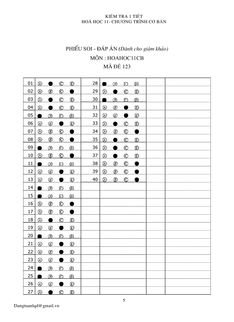 image for page Đề kiểm tra 1 tiết Hóa 11 Chương trình căn bản