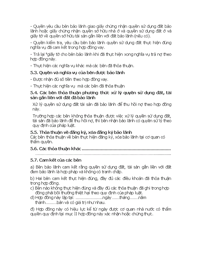 image for page Hợp đồng bảo lãnh bằng giá trị quyền sử dụng đất tài sản gắn liền với đất1