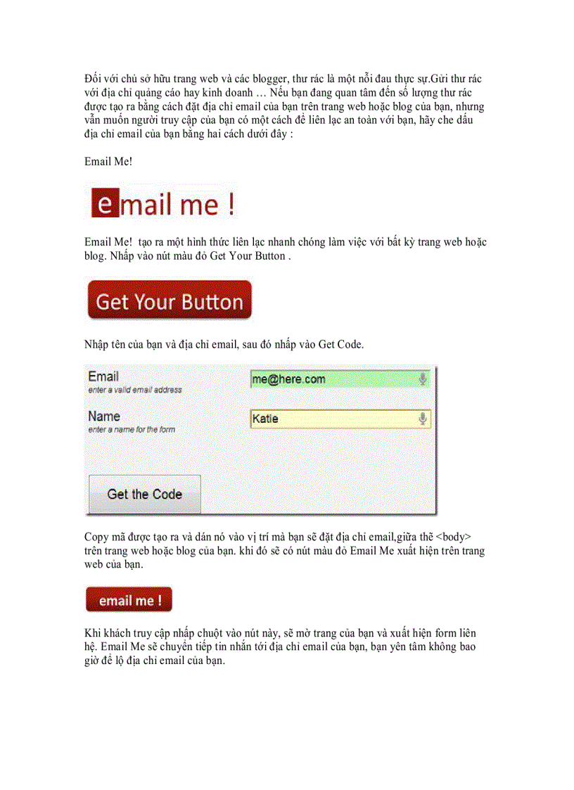 image for page Email Me Tạo form liên hệ để gửi email trên website của bạn