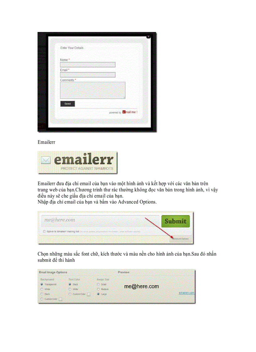 image for page Email Me Tạo form liên hệ để gửi email trên website của bạn