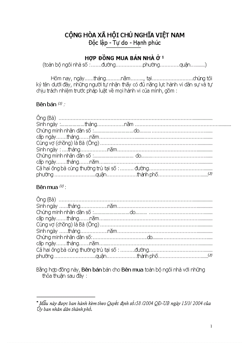 image for page Hợp đồng mua bán nhà ở 1