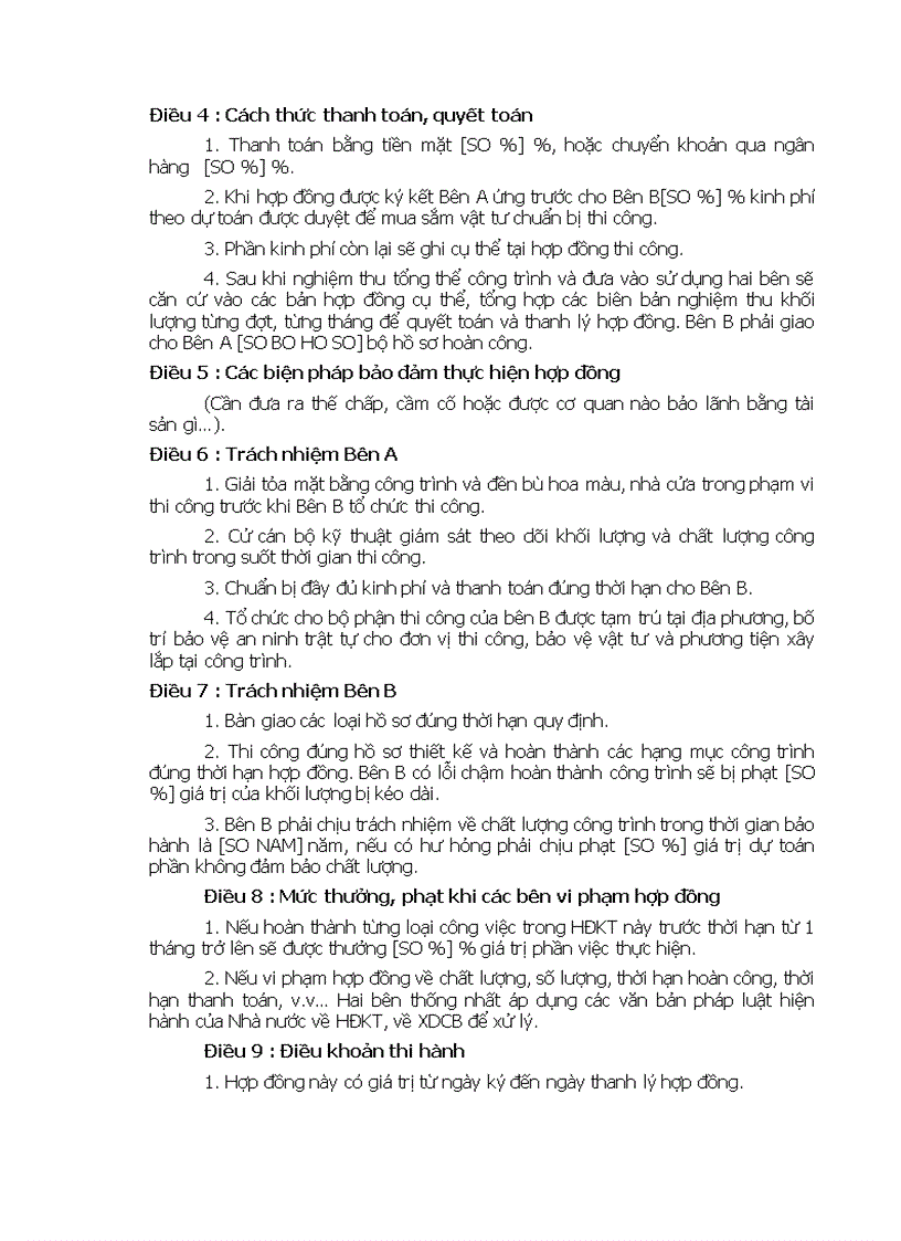 image for page Hợp đồng về giao nhận thầu xây dựng tổng thể công trình ten cong trinh xay dung