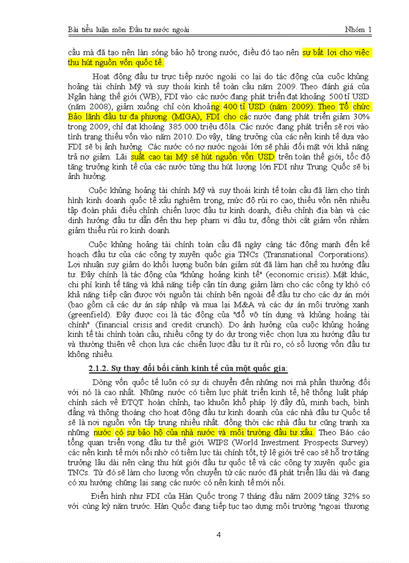 image for page Tiều luận môn đầu tư quốc tế