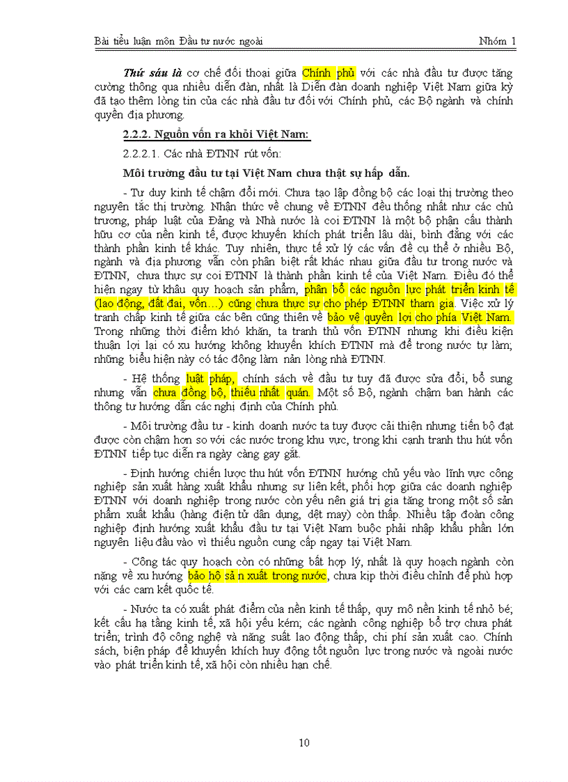 image for page Tiều luận môn đầu tư quốc tế