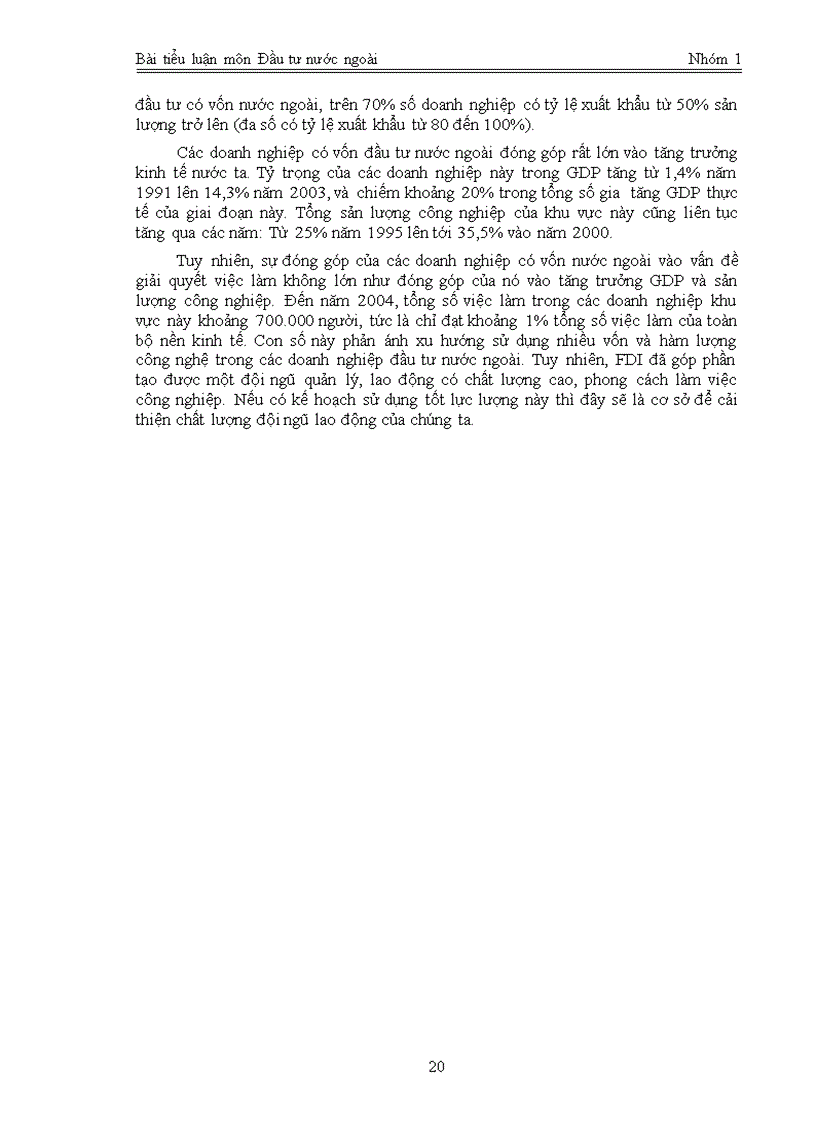 image for page Tiều luận môn đầu tư quốc tế