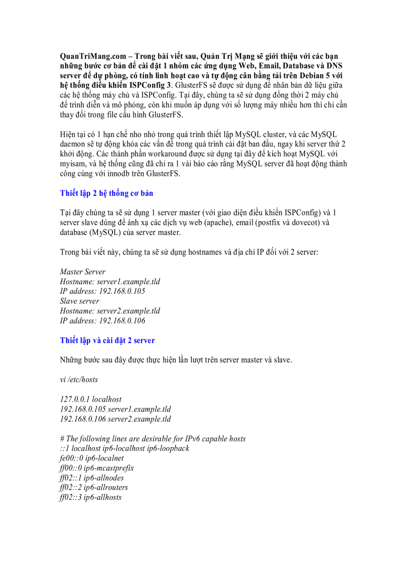 image for page Cài đặt thiết lập Web Email và MySQL Database Cluster trên Debian 5 0 với ISPConfig 3