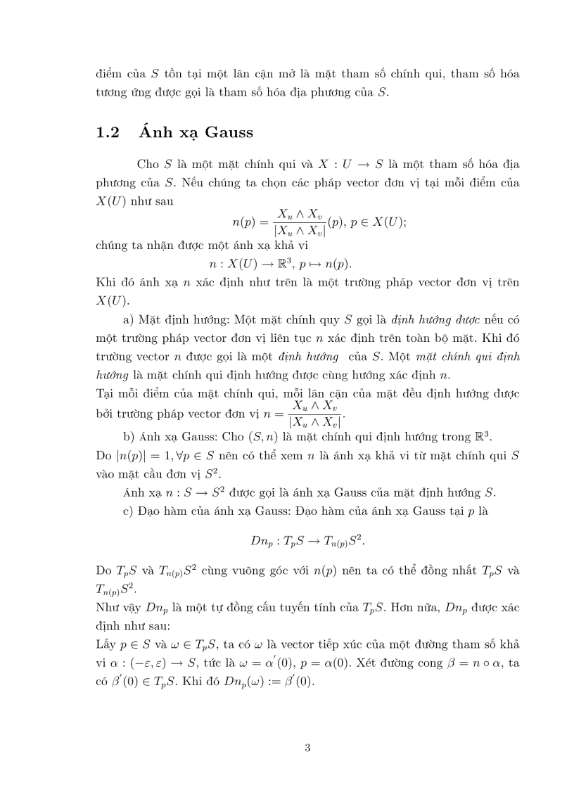 image for page Luận văn tốt nghiệp ĐHSP PHƯƠNG TRÌNH GAUSS CODAZZI VÀ MỘT SỐ ỨNG DỤNG
