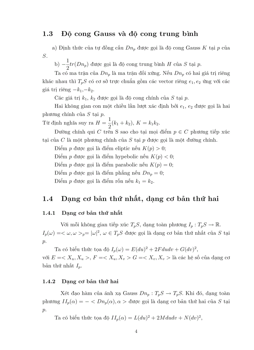 image for page Luận văn tốt nghiệp ĐHSP PHƯƠNG TRÌNH GAUSS CODAZZI VÀ MỘT SỐ ỨNG DỤNG