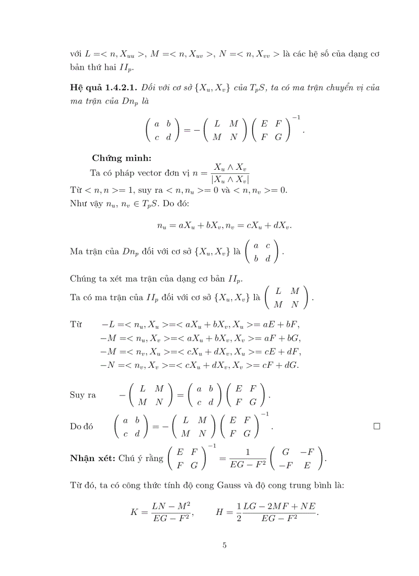 image for page Luận văn tốt nghiệp ĐHSP PHƯƠNG TRÌNH GAUSS CODAZZI VÀ MỘT SỐ ỨNG DỤNG