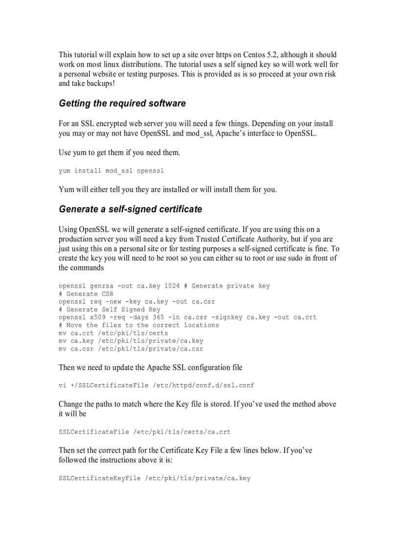 image for page Setting up mod ssl on Apache Centos 5 2