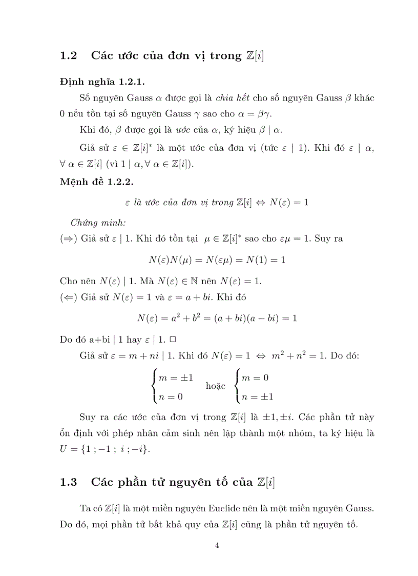 image for page Luận văn tốt nghiệp ĐHSP lý thuyết đồng dư trên vành các số nguyên GAUSS