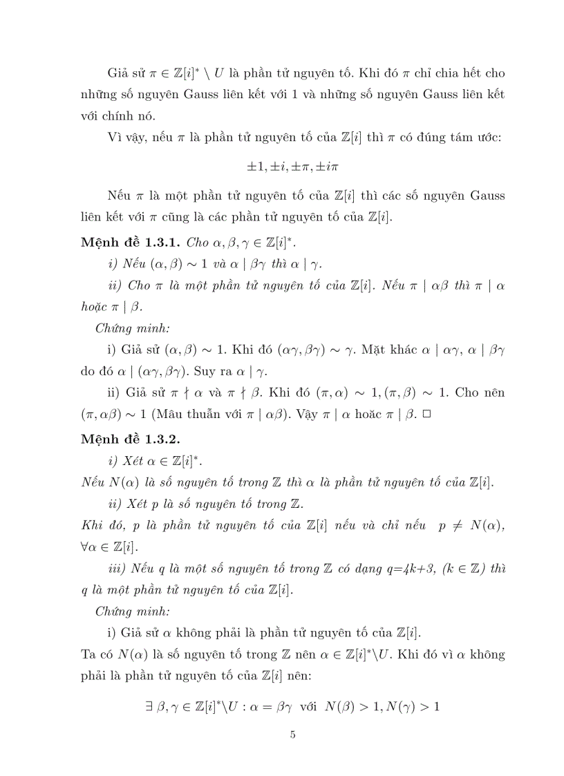 image for page Luận văn tốt nghiệp ĐHSP lý thuyết đồng dư trên vành các số nguyên GAUSS