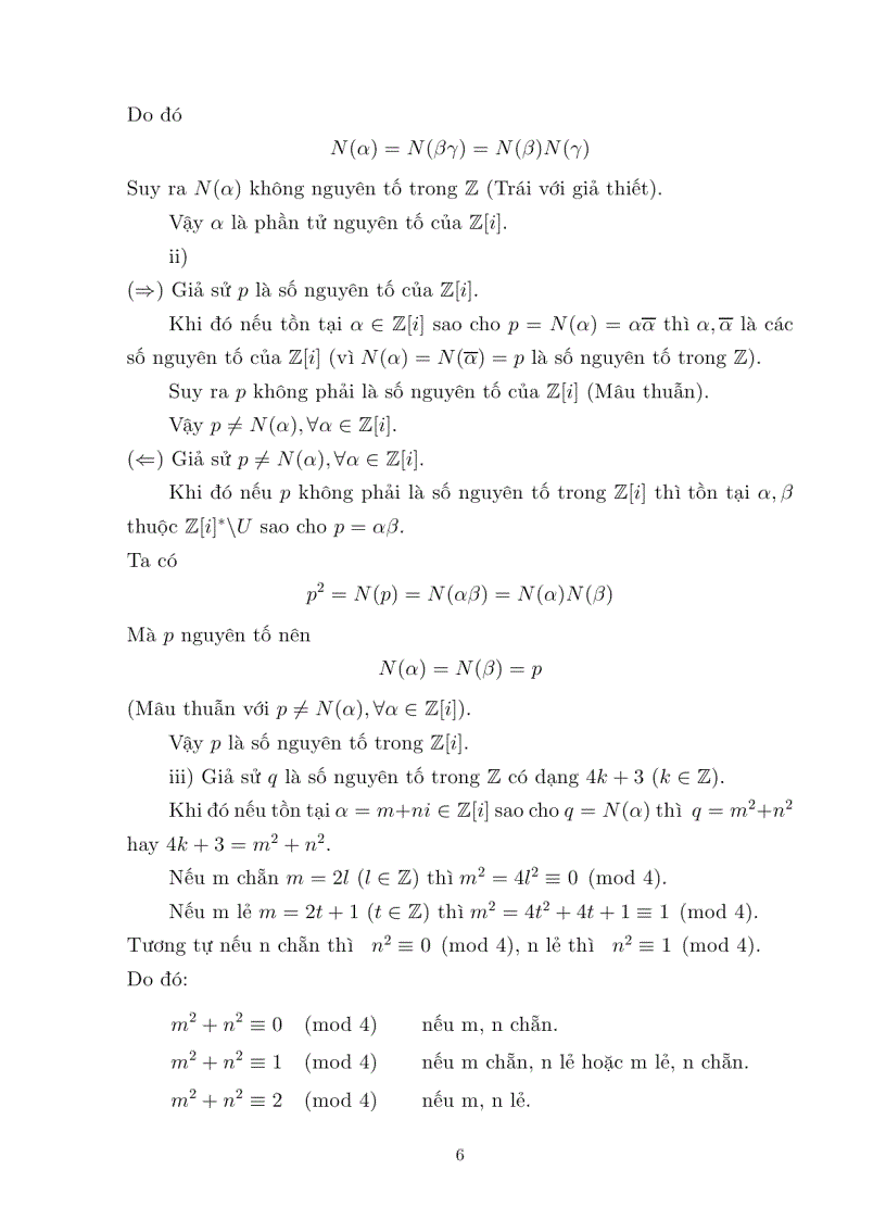 image for page Luận văn tốt nghiệp ĐHSP lý thuyết đồng dư trên vành các số nguyên GAUSS