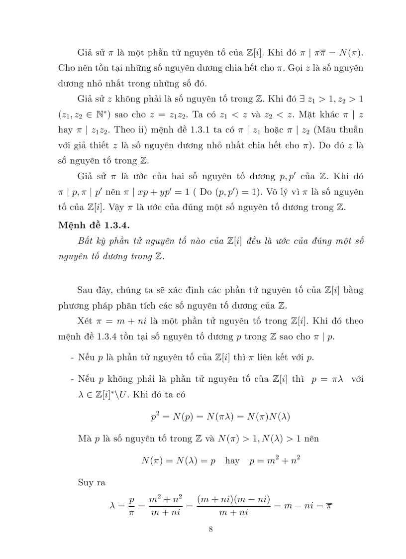 image for page Luận văn tốt nghiệp ĐHSP lý thuyết đồng dư trên vành các số nguyên GAUSS