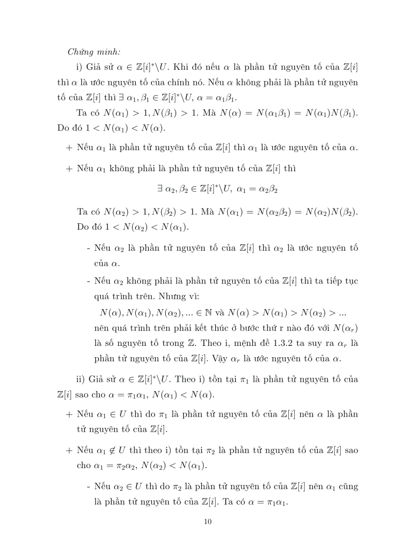 image for page Luận văn tốt nghiệp ĐHSP lý thuyết đồng dư trên vành các số nguyên GAUSS