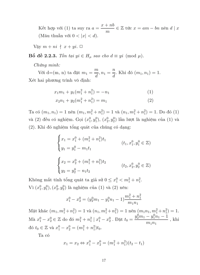 image for page Luận văn tốt nghiệp ĐHSP lý thuyết đồng dư trên vành các số nguyên GAUSS