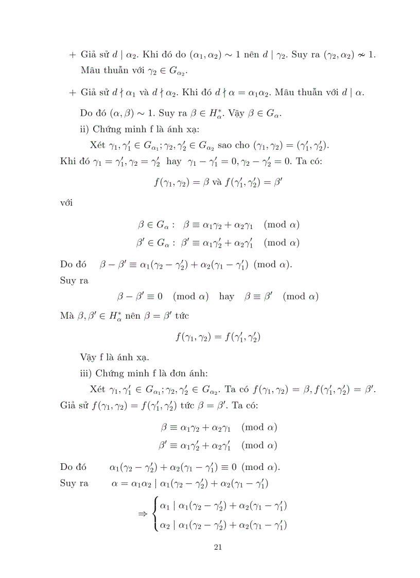 image for page Luận văn tốt nghiệp ĐHSP lý thuyết đồng dư trên vành các số nguyên GAUSS