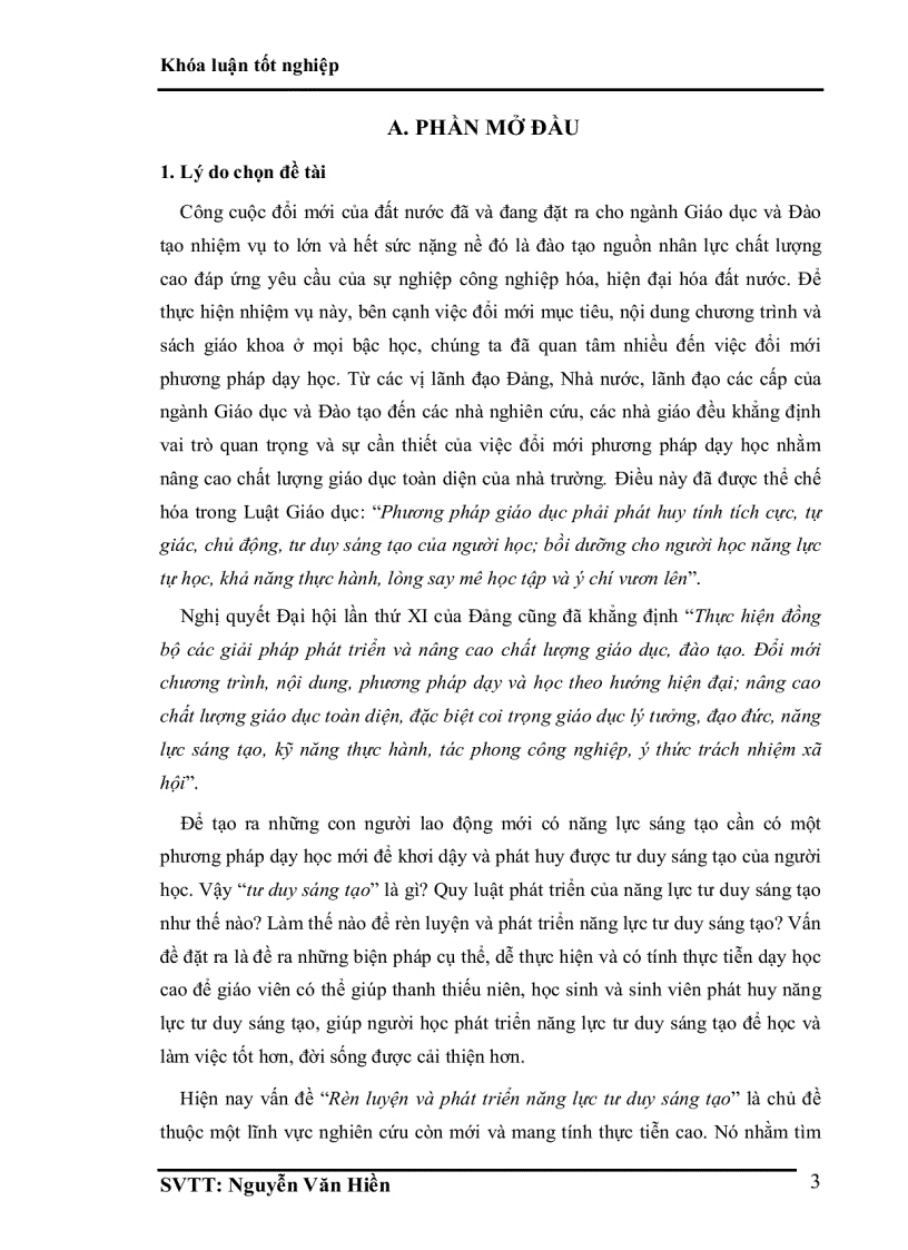 image for page Luận văn tốt nghiệp ĐHSP rèn luyện năng lực phát triển tư duy sáng tạo cho học sinh phổ thông qua dạy học bài tập hình học không gian