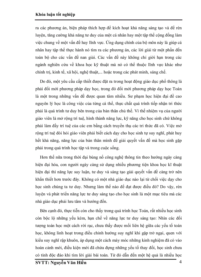 image for page Luận văn tốt nghiệp ĐHSP rèn luyện năng lực phát triển tư duy sáng tạo cho học sinh phổ thông qua dạy học bài tập hình học không gian