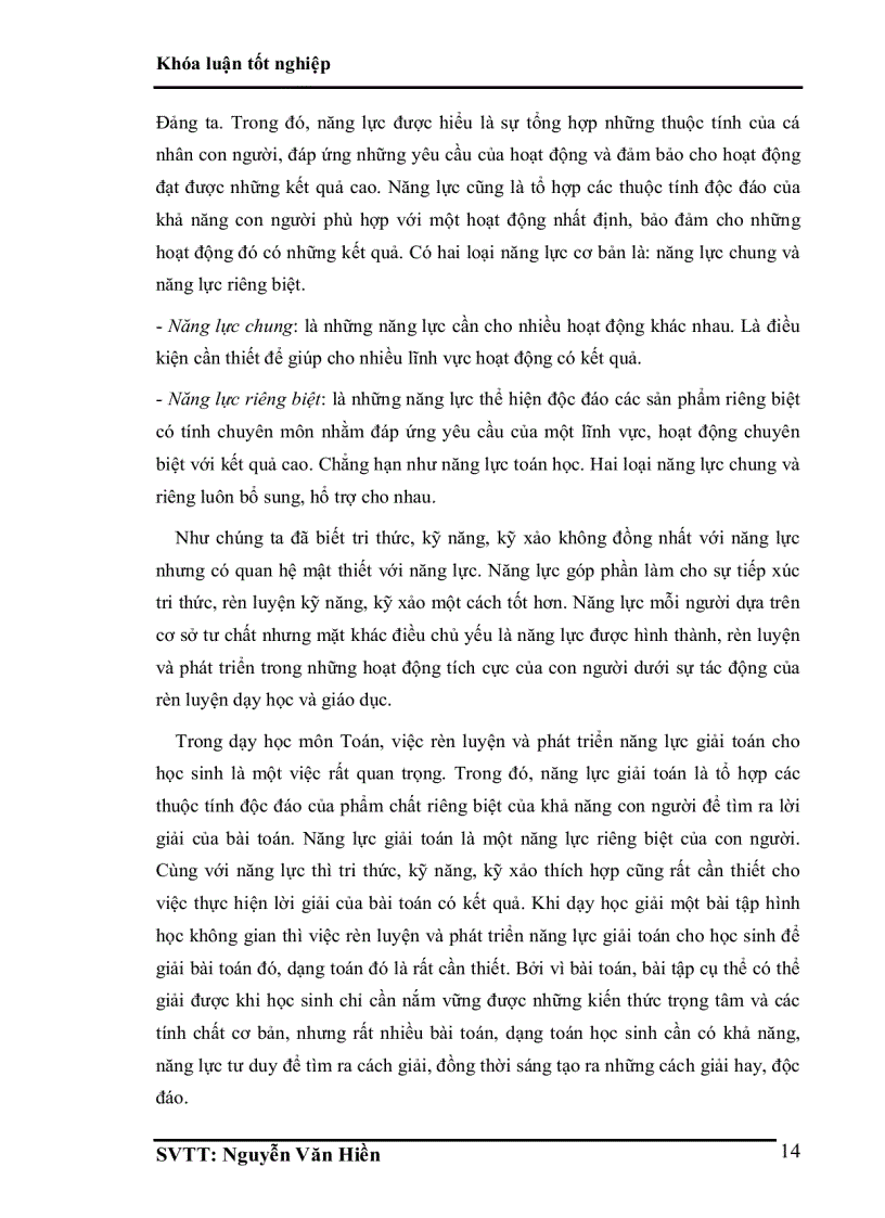 image for page Luận văn tốt nghiệp ĐHSP rèn luyện năng lực phát triển tư duy sáng tạo cho học sinh phổ thông qua dạy học bài tập hình học không gian