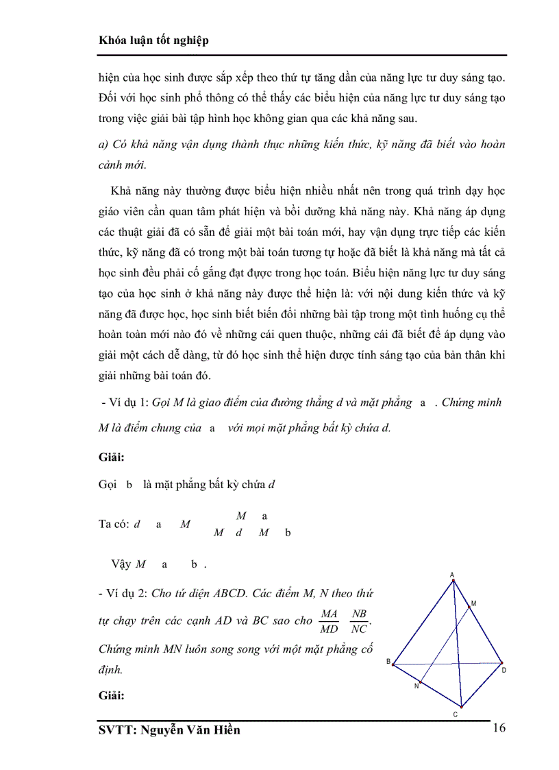 image for page Luận văn tốt nghiệp ĐHSP rèn luyện năng lực phát triển tư duy sáng tạo cho học sinh phổ thông qua dạy học bài tập hình học không gian