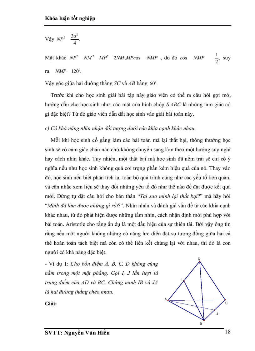 image for page Luận văn tốt nghiệp ĐHSP rèn luyện năng lực phát triển tư duy sáng tạo cho học sinh phổ thông qua dạy học bài tập hình học không gian